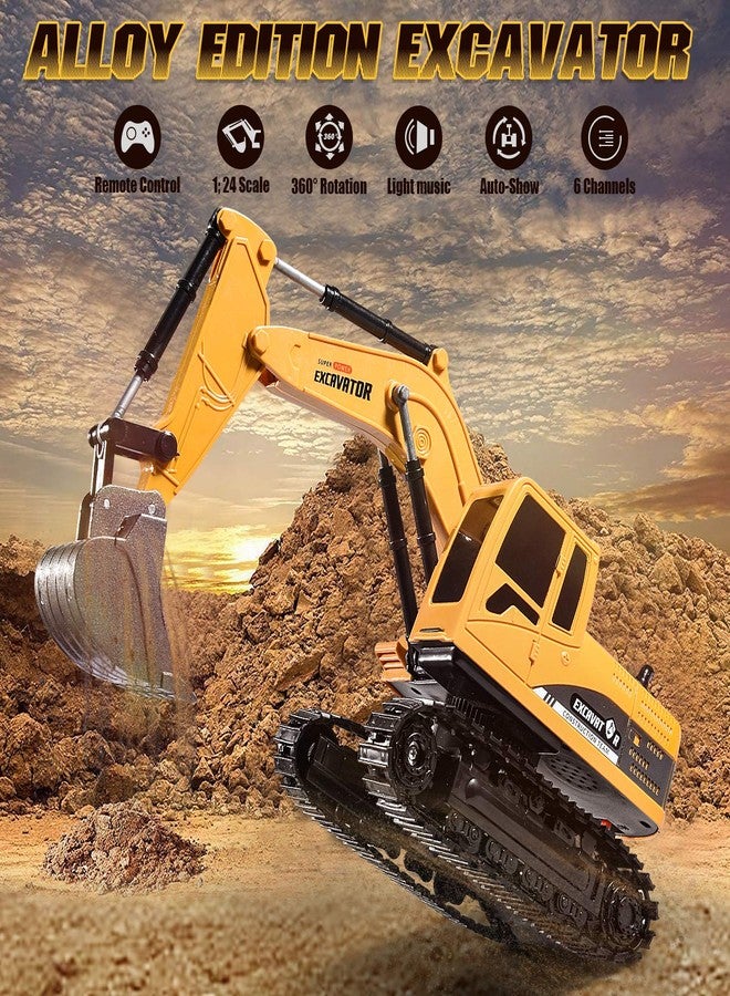 Onadrive Construction Excavator Toy - Kids Toy Engineering Digger Truck, Remote Control Rechargable Hydraulic Car for 3 4 6 7 8 Year Old Boys Girls, Educational Toys for Kids & Children - Image 2